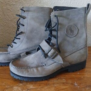 Men's Gray Leather Boots